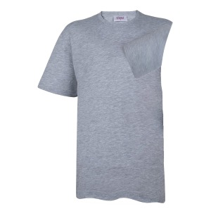 Erkek ortaokul kısa kol gri melaj t-shırt